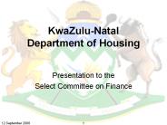 KwaZuluNatal Department of Housing