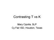 Contrasting T vs K