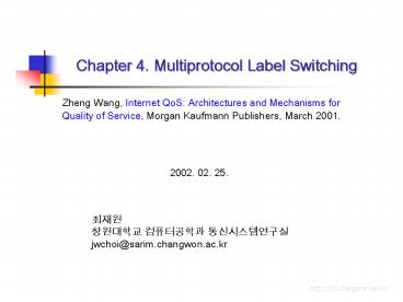 Chapter 4' Multiprotocol Label Switching
