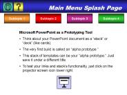 Main Menu Splash Page