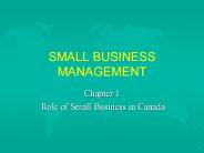 SMALL BUSINESS MANAGEMENT