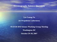 Oceanography Science Questions
