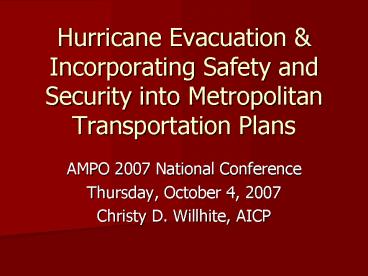 Hurricane Evacuation