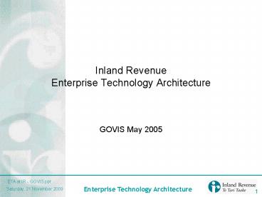 Inland Revenue Enterprise Technology Architecture