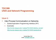 TDC368 UNIX and Network Programming