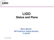 LIGO Status and Plans