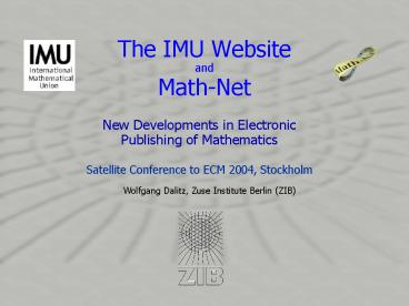 New Developments in Electronic Publishing of Mathematics