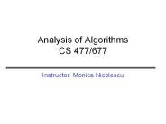 Analysis of Algorithms CS 477/677