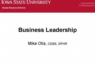 Business Leadership