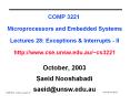 COMP 3221 Microprocessors and Embedded Systems Lectures 28: Exceptions PowerPoint PPT Presentation
