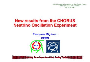 New results from the CHORUS Neutrino Oscillation Experiment