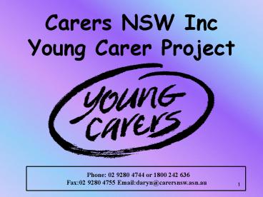 Carers NSW Inc Young Carer Project
