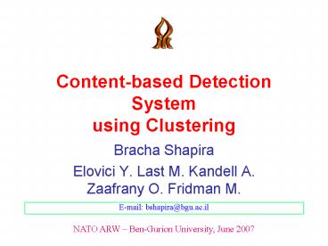 Contentbased Detection System using Clustering