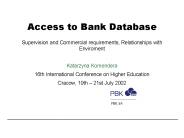 Access to Bank Database