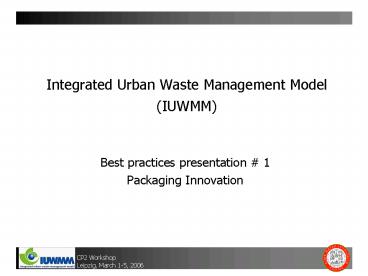 Integrated Urban Waste Management Model IUWMM
