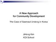 A New Approach for Community Development