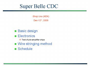 Super Belle CDC