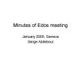 Minutes of Edos meeting PowerPoint PPT Presentation