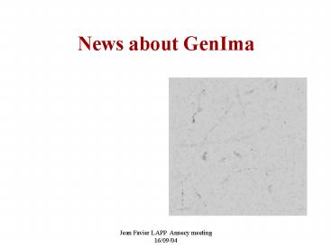 News about GenIma