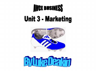 Unit 3 Marketing