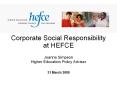 Corporate Social Responsibility at HEFCE PowerPoint PPT Presentation