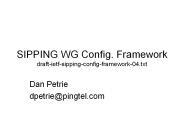 SIPPING WG Config. Framework draft-ietf-sipping-config-framework-04.txt