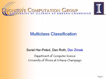 Multiclass Classification