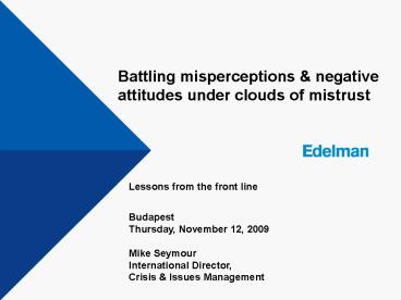 Battling misperceptions