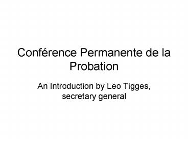 Confrence Permanente de la Probation