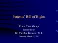 Patients Bill of Rights PowerPoint PPT Presentation