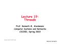 Lecture 19: Threads PowerPoint PPT Presentation