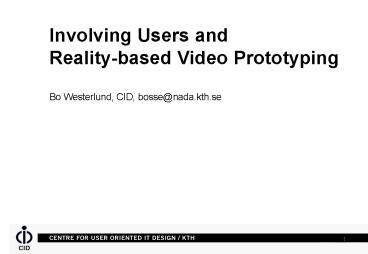 Bo Westerlund, CID, bossenada'kth'se