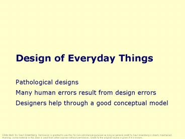 Design of Everyday Things
