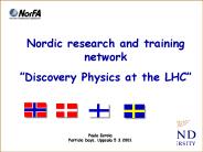 Nordic research and training network