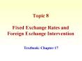 Topic 8 Fixed Exchange Rates and Foreign Exchange Intervention PowerPoint PPT Presentation