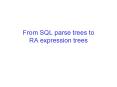 From SQL parse trees to RA expression trees PowerPoint PPT Presentation