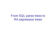 From SQL parse trees to RA expression trees