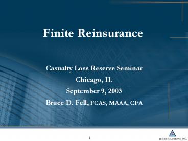 Finite Reinsurance