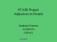 STAIR Project Adjectives in French PowerPoint PPT Presentation
