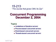 Concurrent Programming December 2, 2004