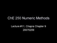 ChE 250 Numeric Methods