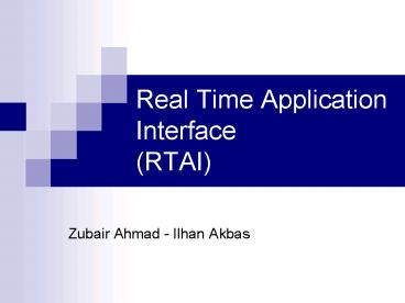 Real Time Application Interface RTAI
