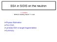 SSA in SIDIS on the neutron PowerPoint PPT Presentation