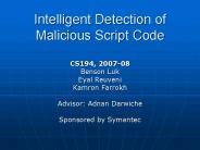 Intelligent Detection of Malicious Script Code