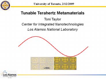 Tunable Terahertz Metamaterials