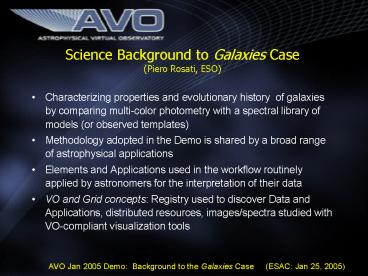 Science Background to Galaxies Case Piero Rosati, ESO