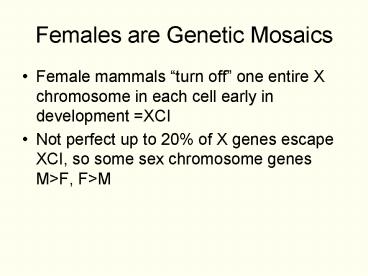 Females are Genetic Mosaics