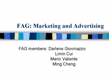 FAG: Marketing and Advertising