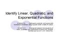 Identify Linear, Quadratic, and Exponential Functions PowerPoint PPT Presentation