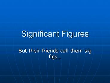 Significant Figures